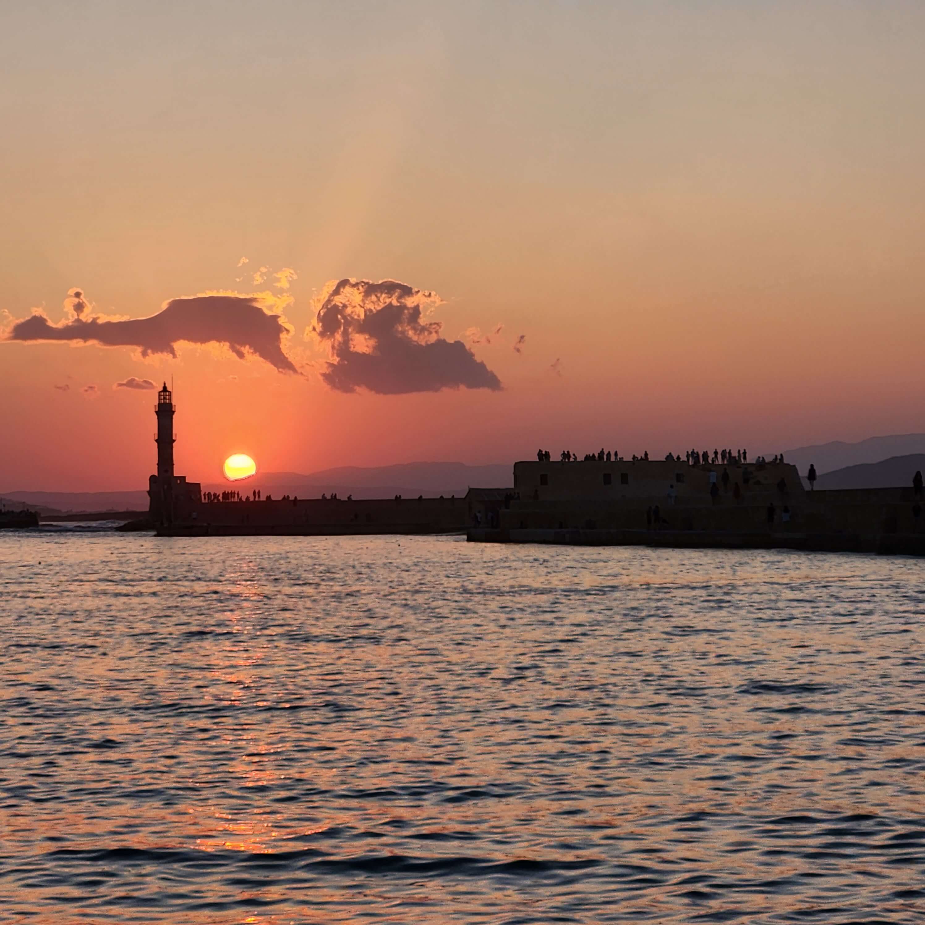 Crete Lighthouse Sunset